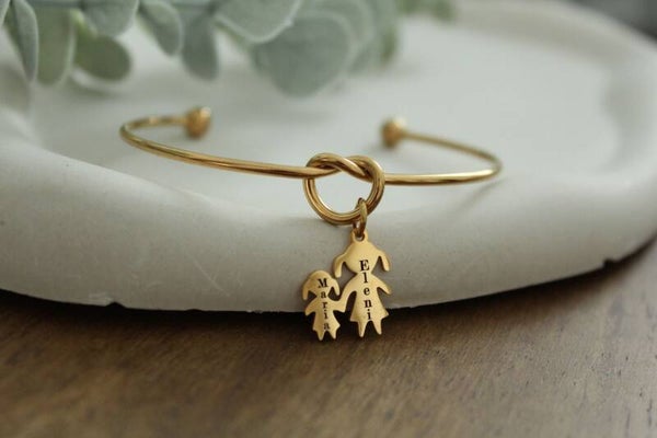Family Bracelet with Personalized Name Charms
