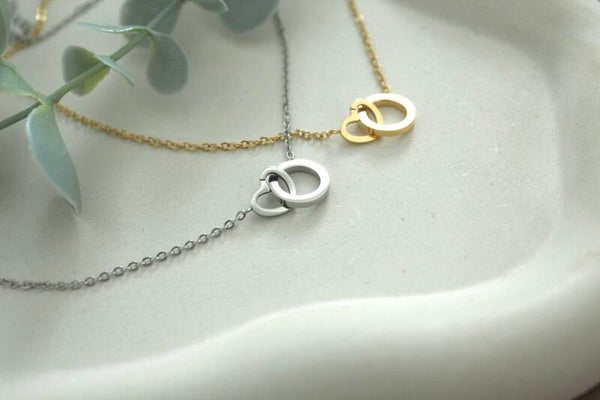 Linked Heart & Circle Necklace • You & Me