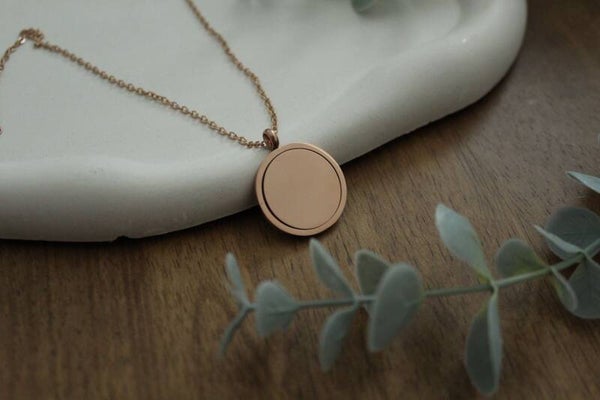 Spinning Disc Necklace • Personalized Engraved Rotating Pendant