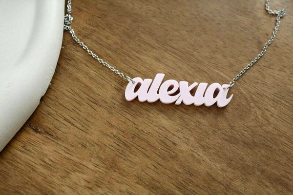 Custom Name Necklace • Pastel Acrylic Name Pendant • Cute Personalized Gift