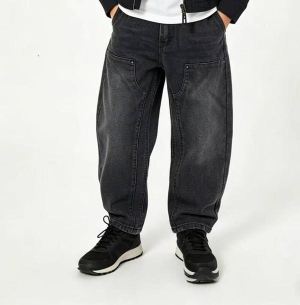 stoere barrel jeans zwart