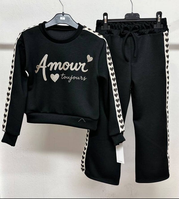 Joggingpak amour zwart