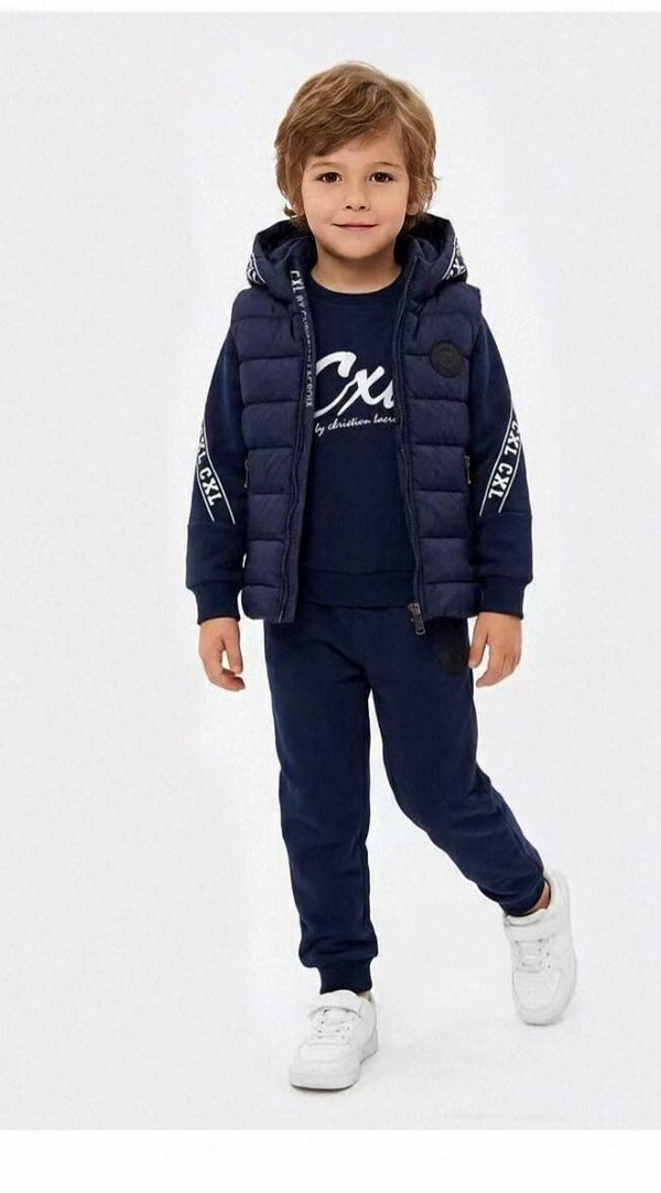 Jogging set 3-delig donkerblauw.