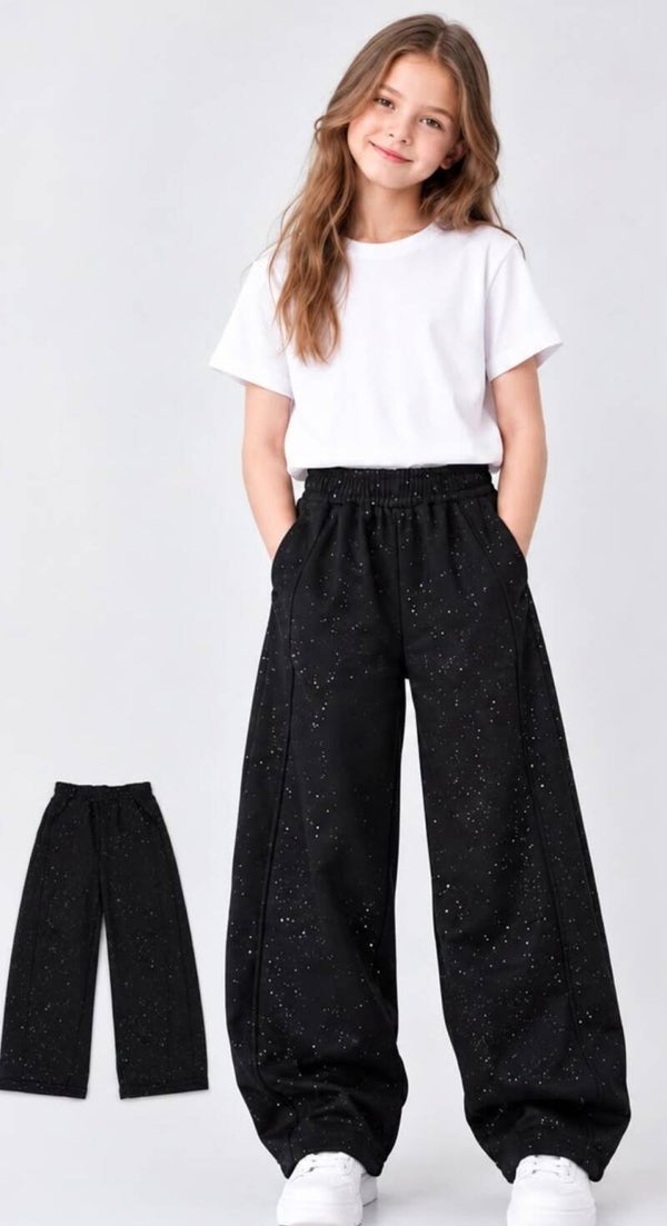 joggingbroek met bling zwart