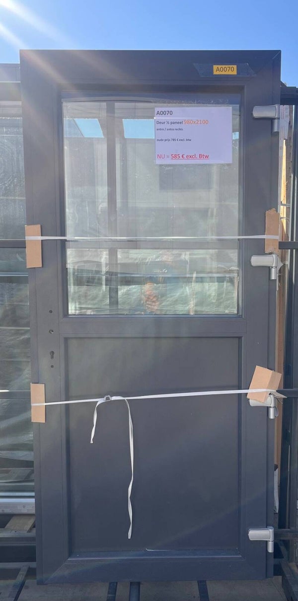 Deur antracietgrijs, 980x2100 mm, 1/2 paneel, RECHTS - A0070