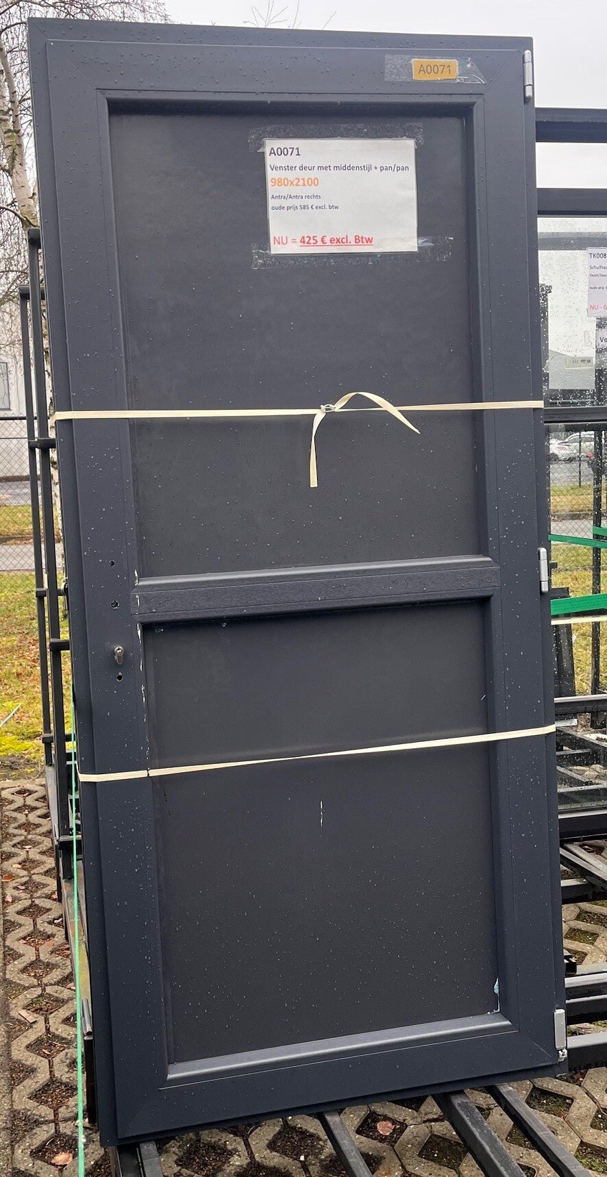 Raam antracietgrijs, 980x2100 mm, Dk, RECHTS - A0071