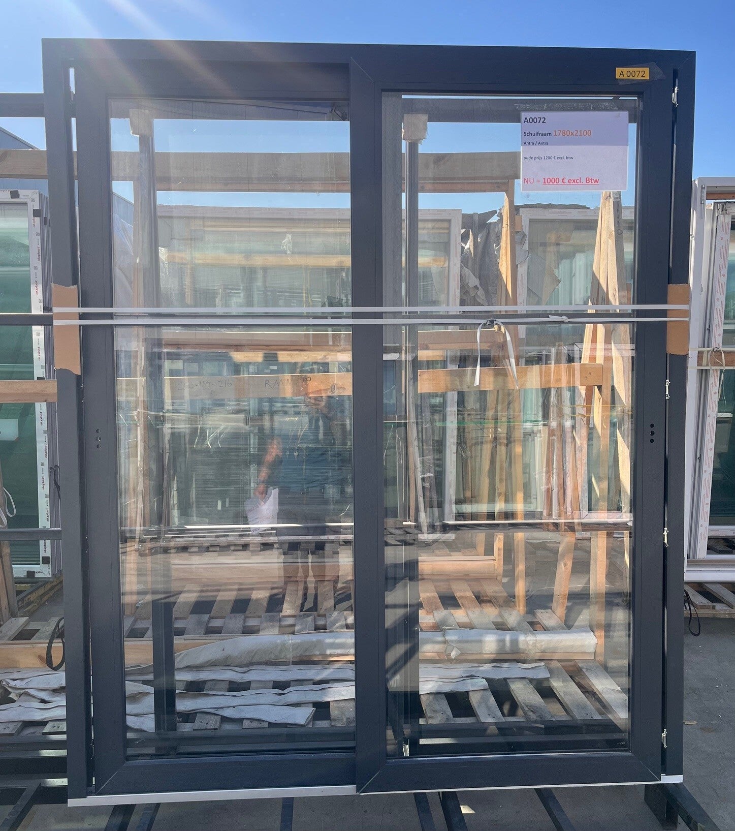 Schuifraam antracietgrijs, 1780x2100, LINKS & RECHTS - A0072
