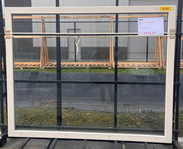 Raam crème, 2100x1690 mm, Vast, MET AANSLAG - A008