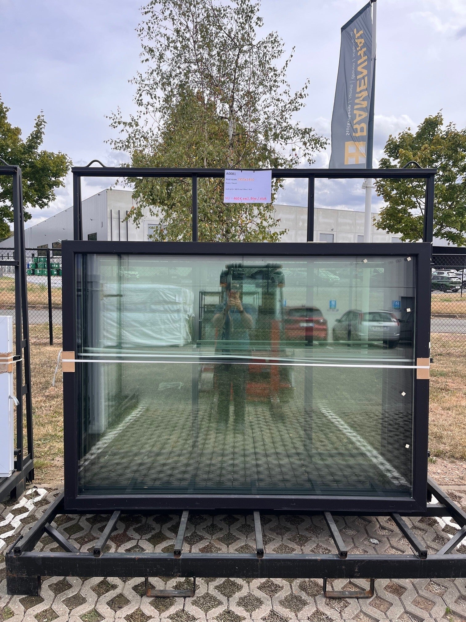 Raam zwart, 1955x1450mm, VAST - A0081 (meerdere stuks voorradig!)