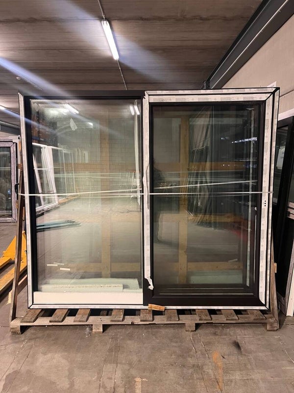 Schuifraam zwart, 2380x2100, RECHTS - A0087 (meerdere stuks voorradig!)