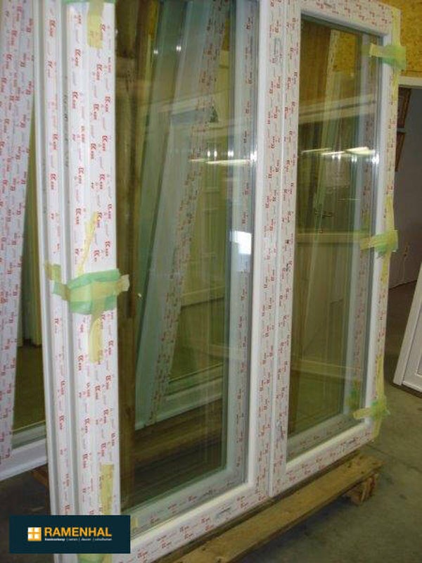 Dubbele deur wit, 2/2 glas 1800x2100 mm