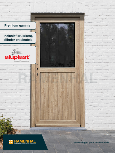 Premium deur turner oak, 1/2 glas, planchetten, 980x2100 mm - Model 10