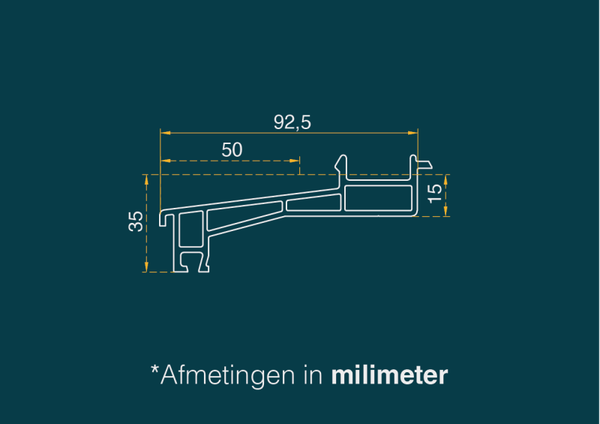 Renovatiedorpel PVC (92,5mm) - Ramen