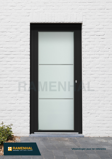 Deur zwart, gezandstraald, 980x2100mm