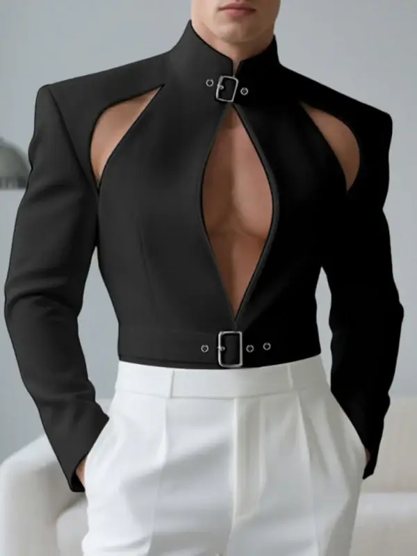 Hollowed  Out Long Sleeve Blazer