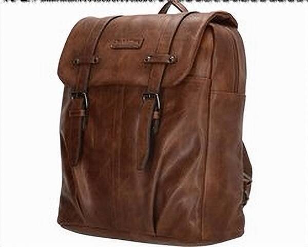 Jack Milles rugzak donkerbruin  Unisex  2 gespen Klep