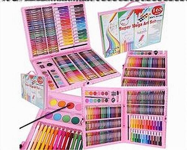 Schilderset - Tekenset - 168 delig - Kleurpotloden, Viltstiften, Oliepastels, Pastels, Aquarelverf