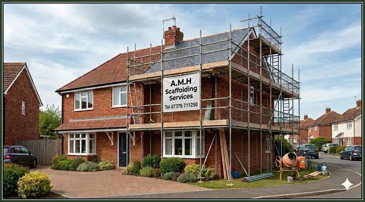 Residential scaffolding installed by A.M.H. Scaffolding Services Ltd