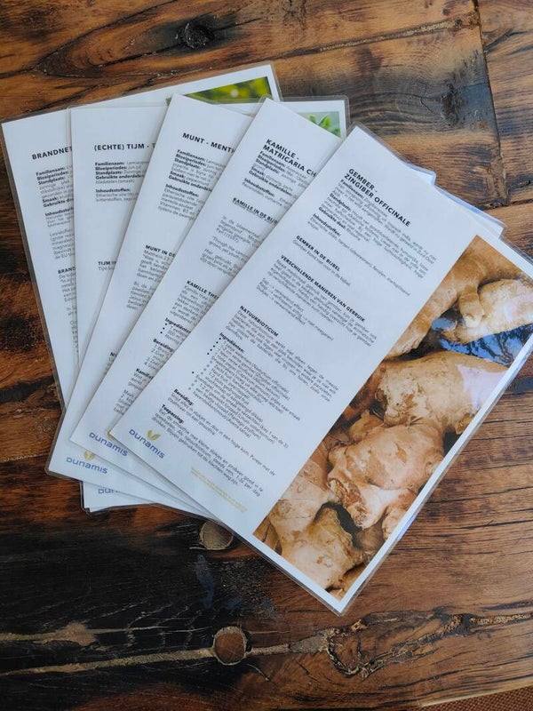 Kruidenkaart - gelamineerd - set van 5