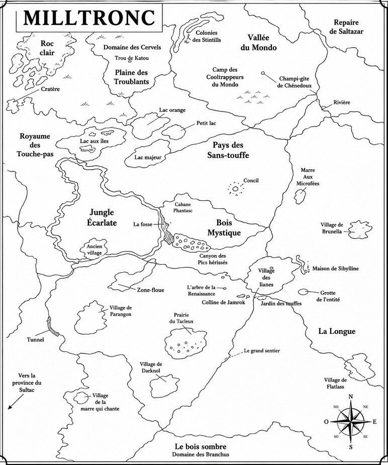 Carte de Milltronc noir et blanc