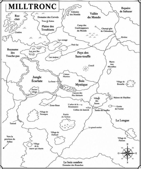 Carte de Milltronc noir et blanc