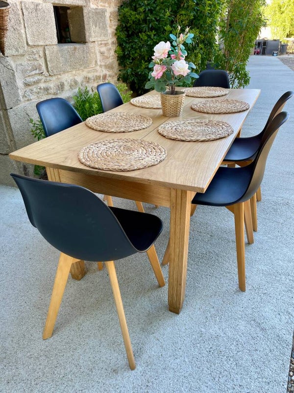 Table de ferme en chêne rénovée