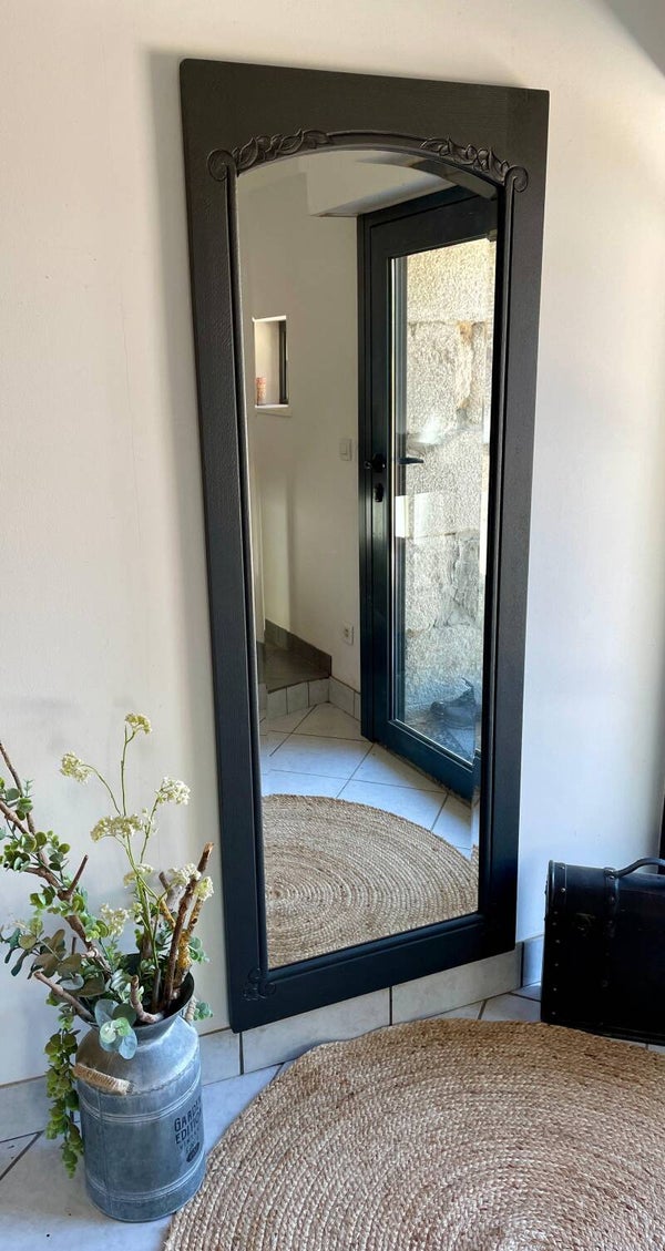 Miroir ancien biseauté à poser ou accrocher