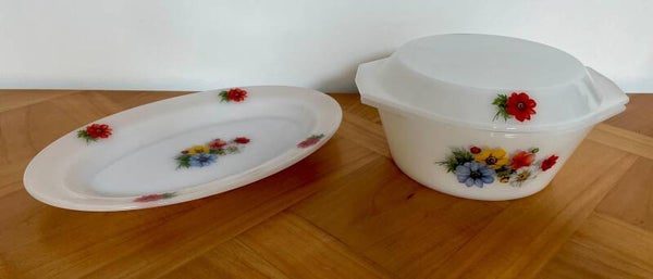 Lot plat et cocotte anciens arcopal
