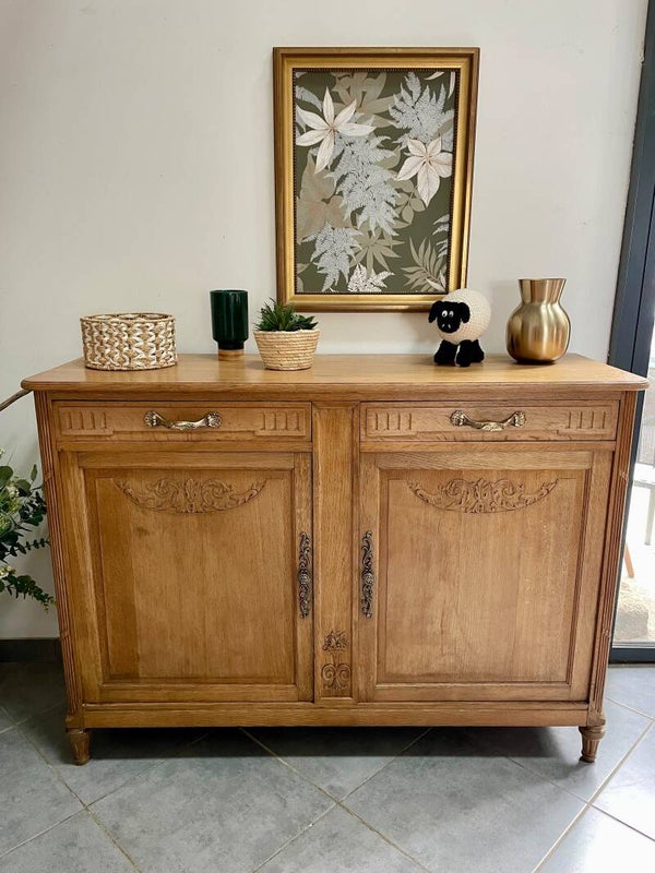 Childéric : Buffet art déco années 30 en chêne massif