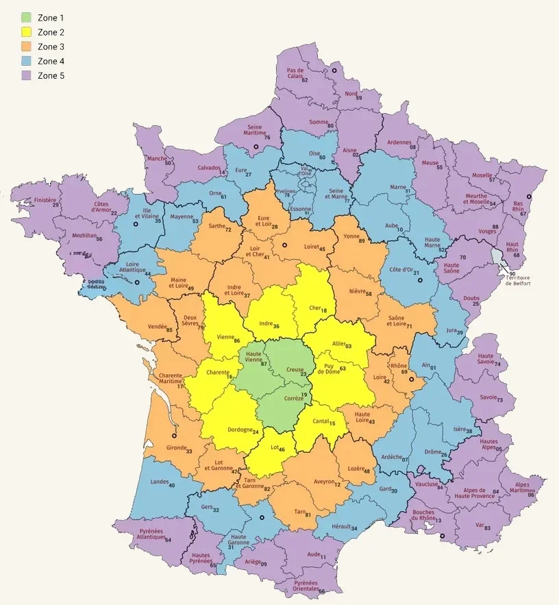 Zones de livraison