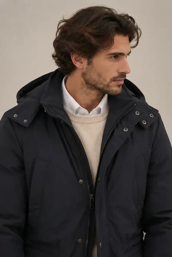 PARKA CON CAPUCCIO BLU