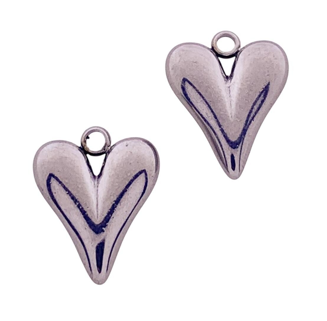 Bedel basic hart zilver (per stuk)