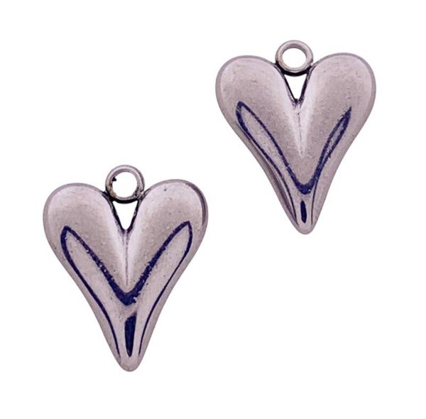 Bedel basic hart zilver (per stuk)