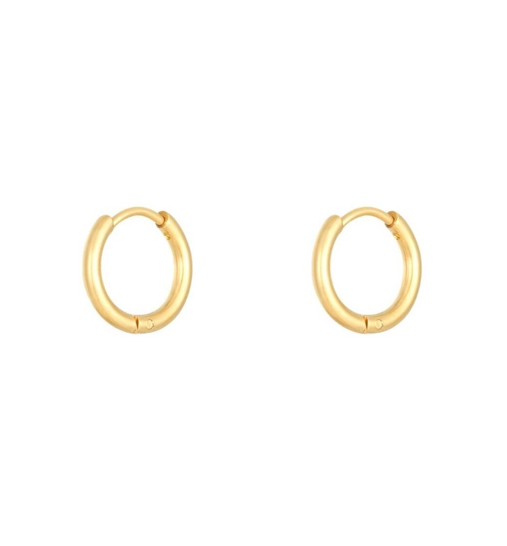 Hoops oorbellen goud (per stuk)