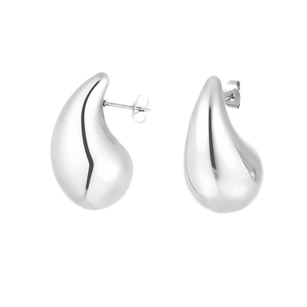 Druppel oorbellen medium zilver