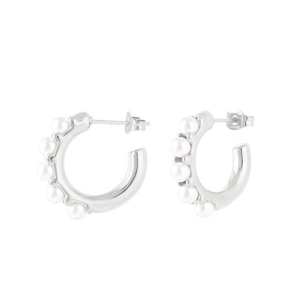 Minimalistische oorbellen parels zilver