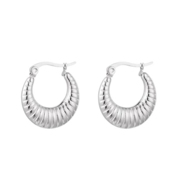 Basic print oorbellen zilver