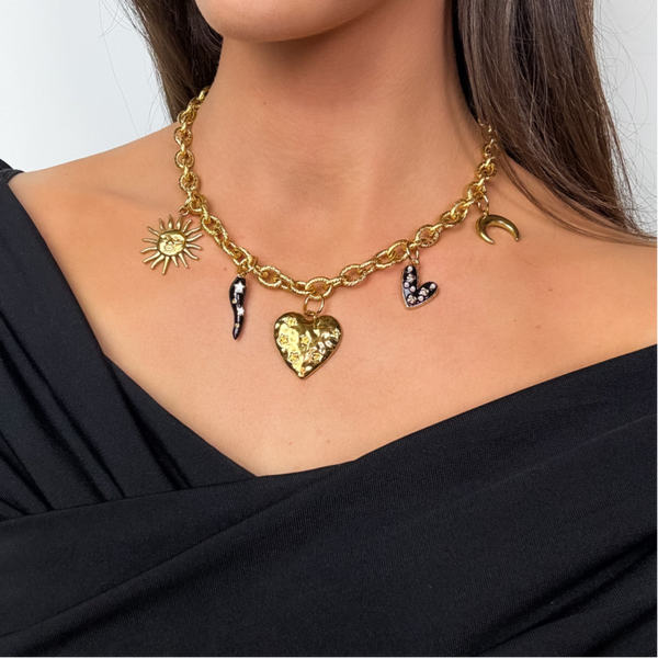 Bedelketting zwart en goud