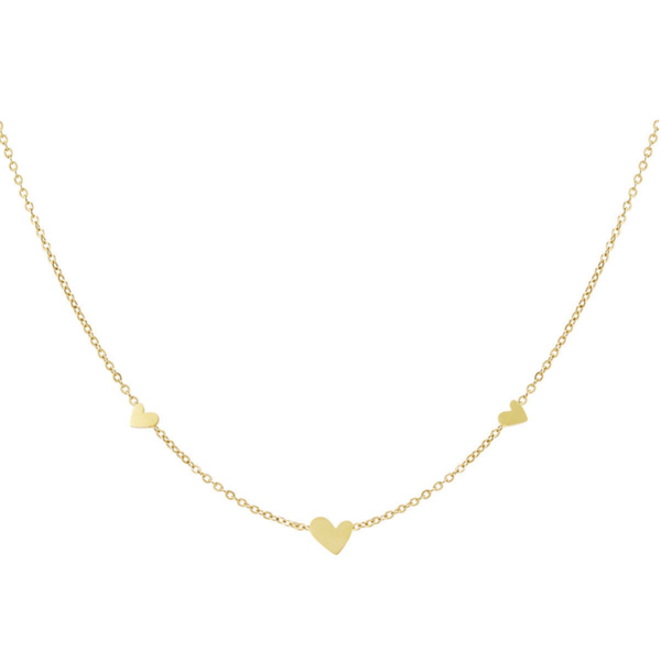 Klasssieke ketting met hartjes - goud