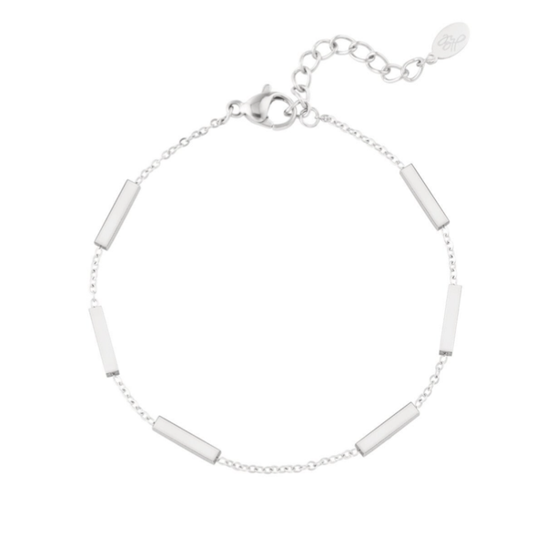 Tube armband zilver