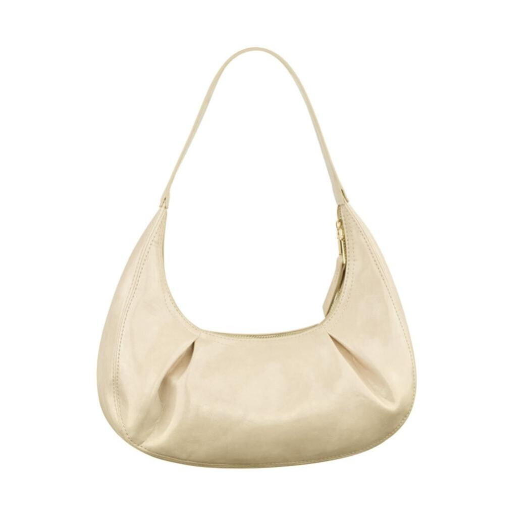 Tas met plooien - beige