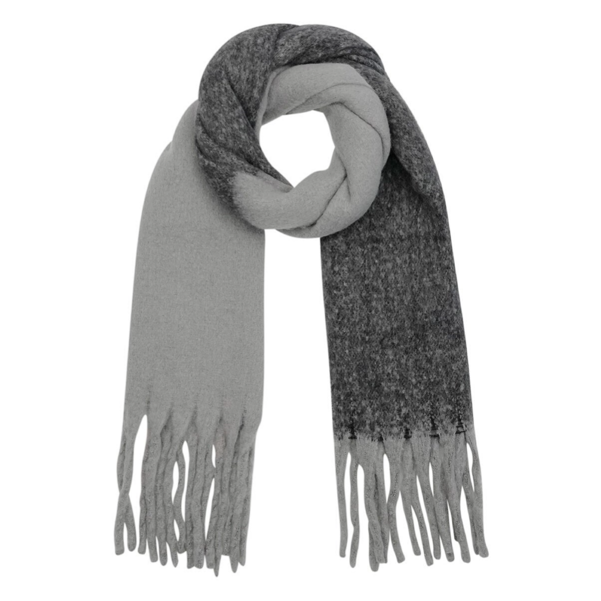 Warme wintersjaal - zwart en grijs