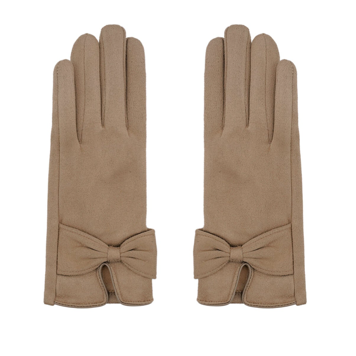 Klassieke handschoenen bruin met strik