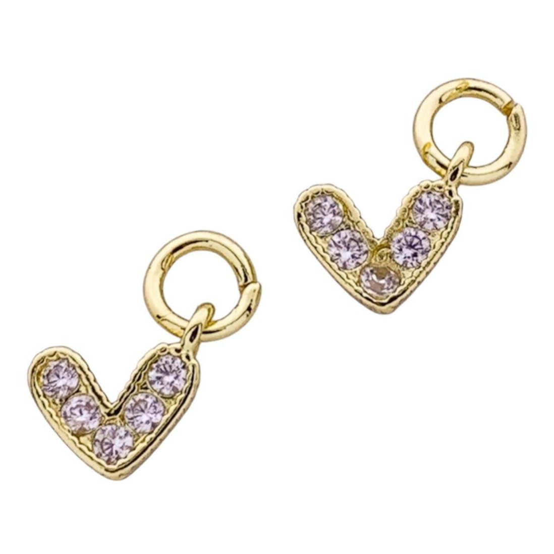 Bedel goud crystal hart (per stuk)