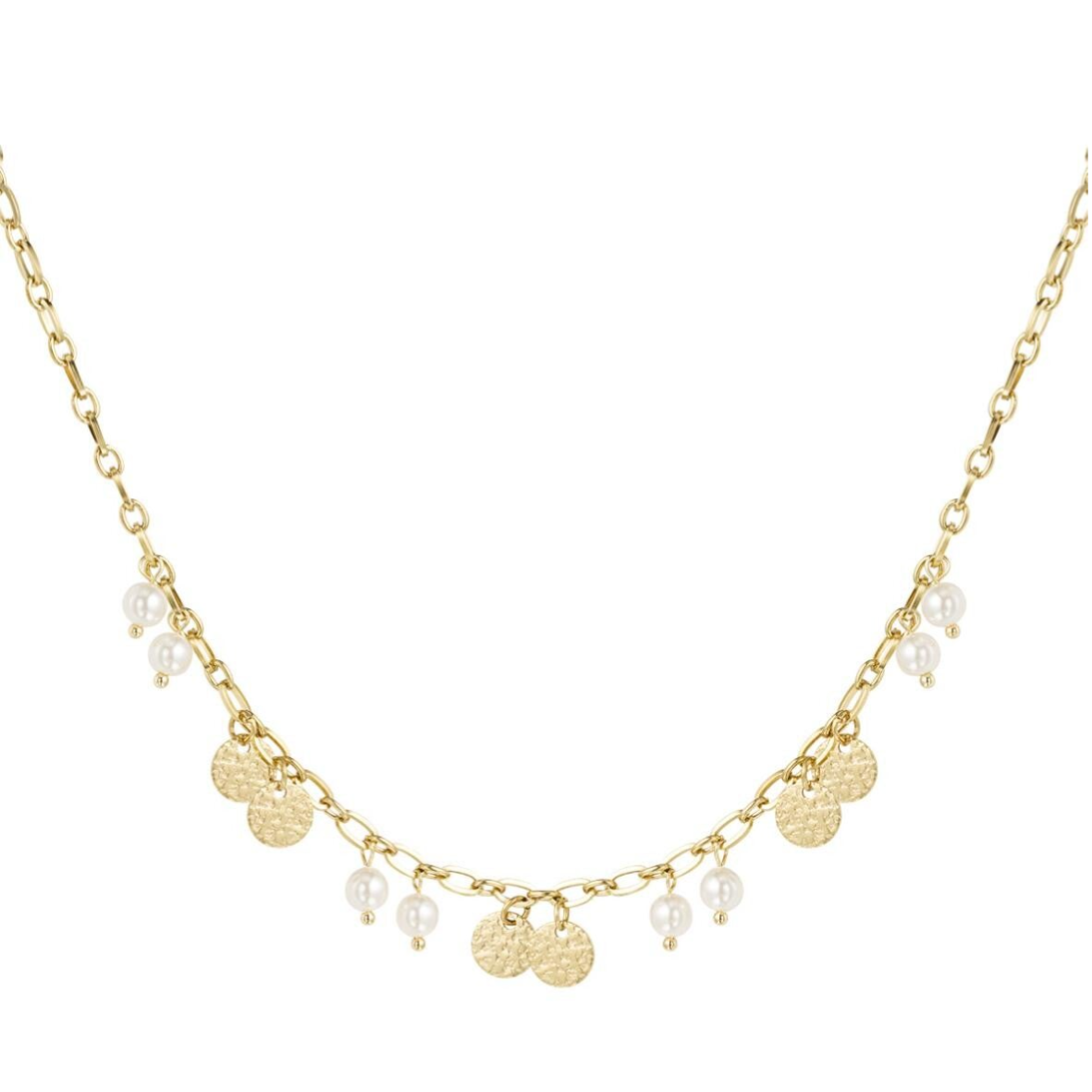 Lucky pearls ketting - goud
