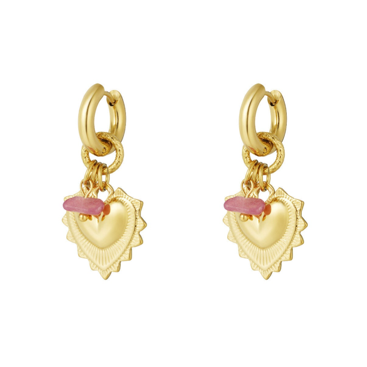 Oorbellen bold heart - Goud