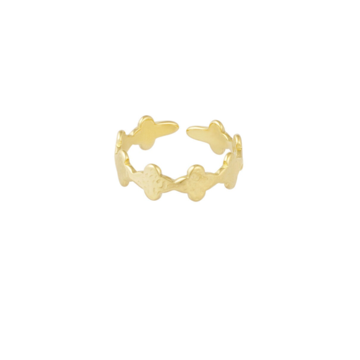 Klavertjes ring goud