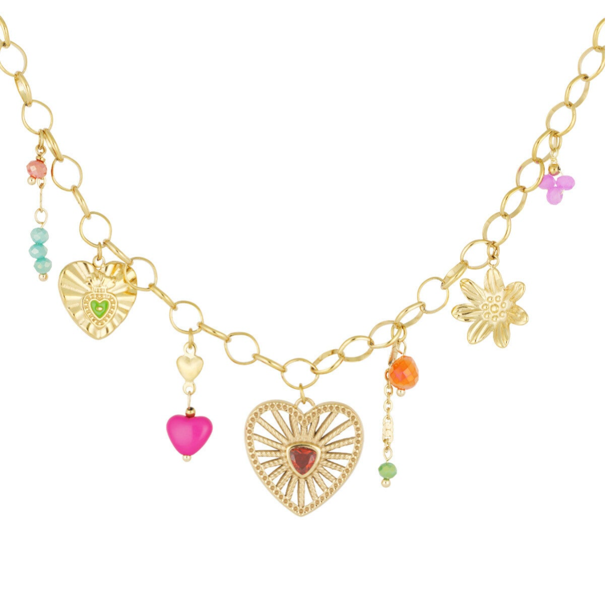 heart jam ketting - Goud