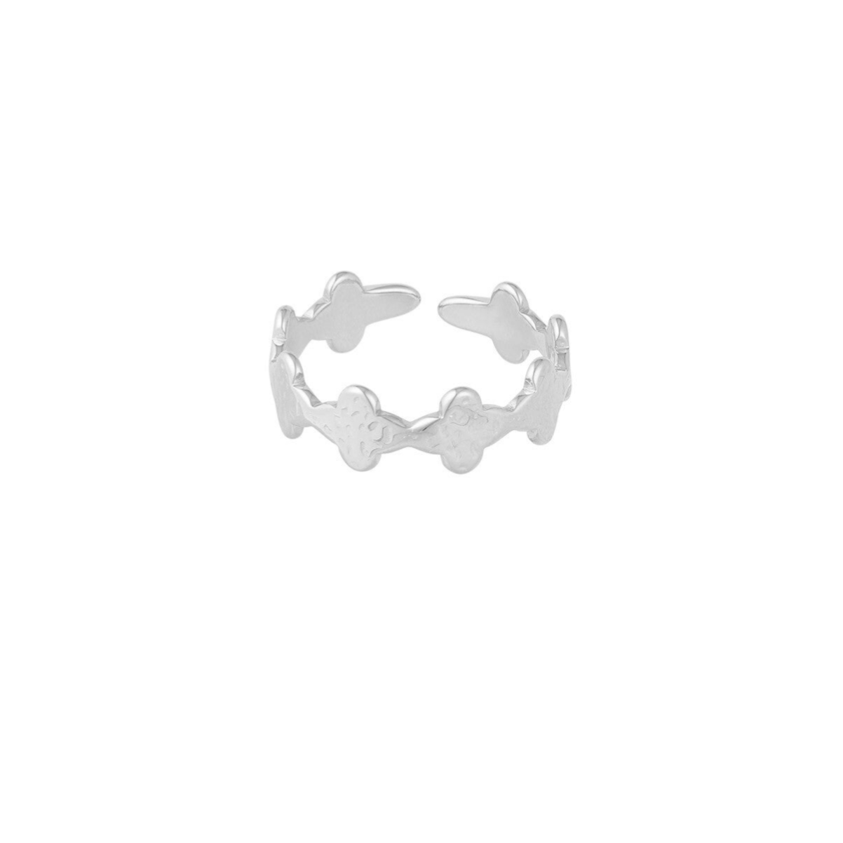 Klavertjes ring zilver