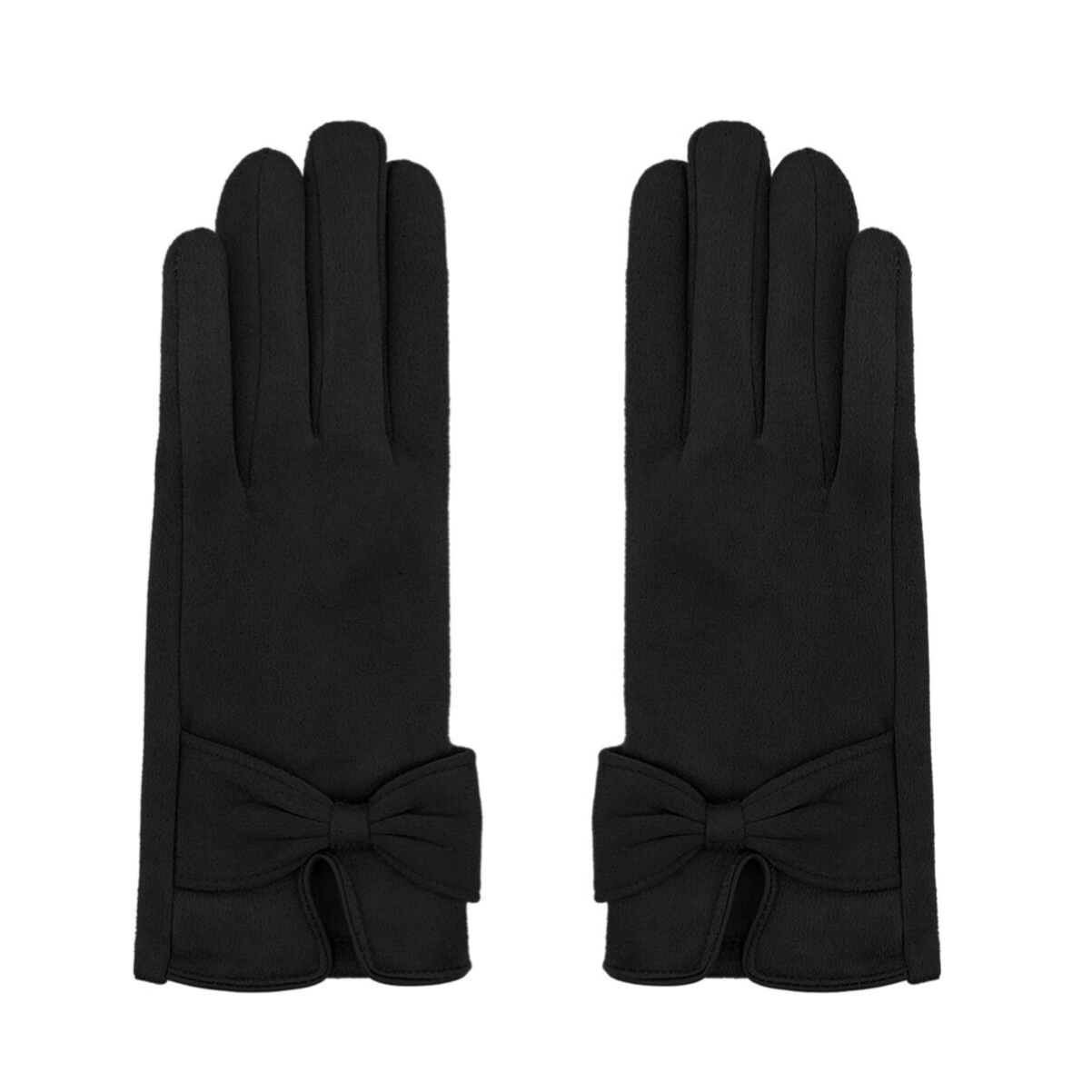 Klassieke handschoenen zwart met strik